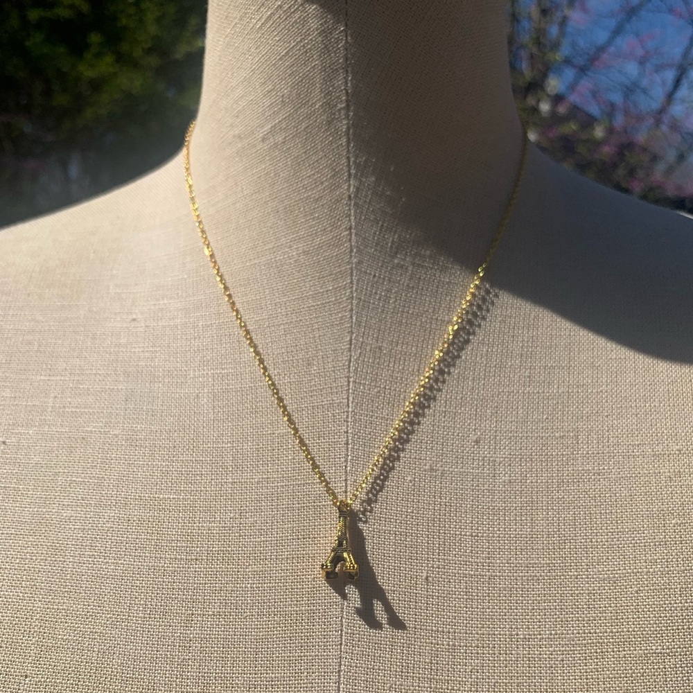 NWT Sterling Silver Plated Chain with Eiffel Tower Charm Necklace - Picture 8 of 10